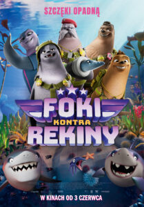 Plakat filmu "Foki kontra rekiny"