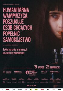 Plakat filmu "Humanitarna wampirzyca poszukuje osób chcących popełnić samobójstwo"